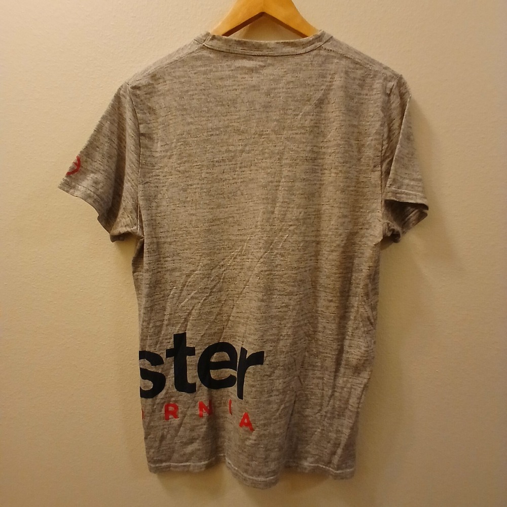 Hollister T Shirt Men's Small California Logo Gray with Navy & Red Letters EUC - Picture 2 of 9
